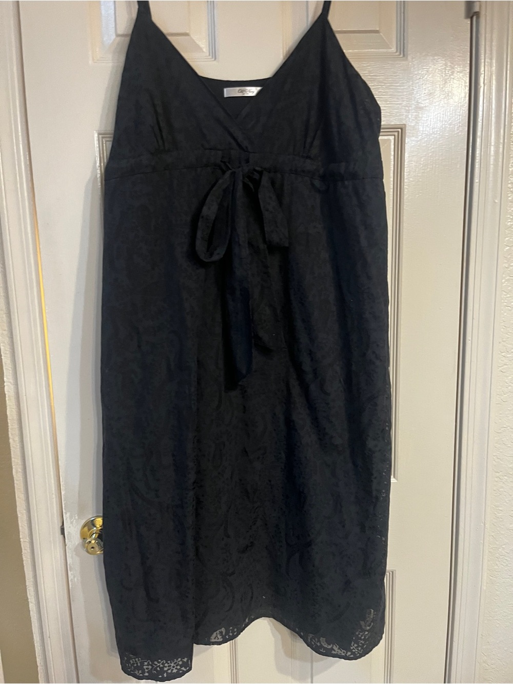 Vintage Old Navy Black Slip Dress with Lace Detail